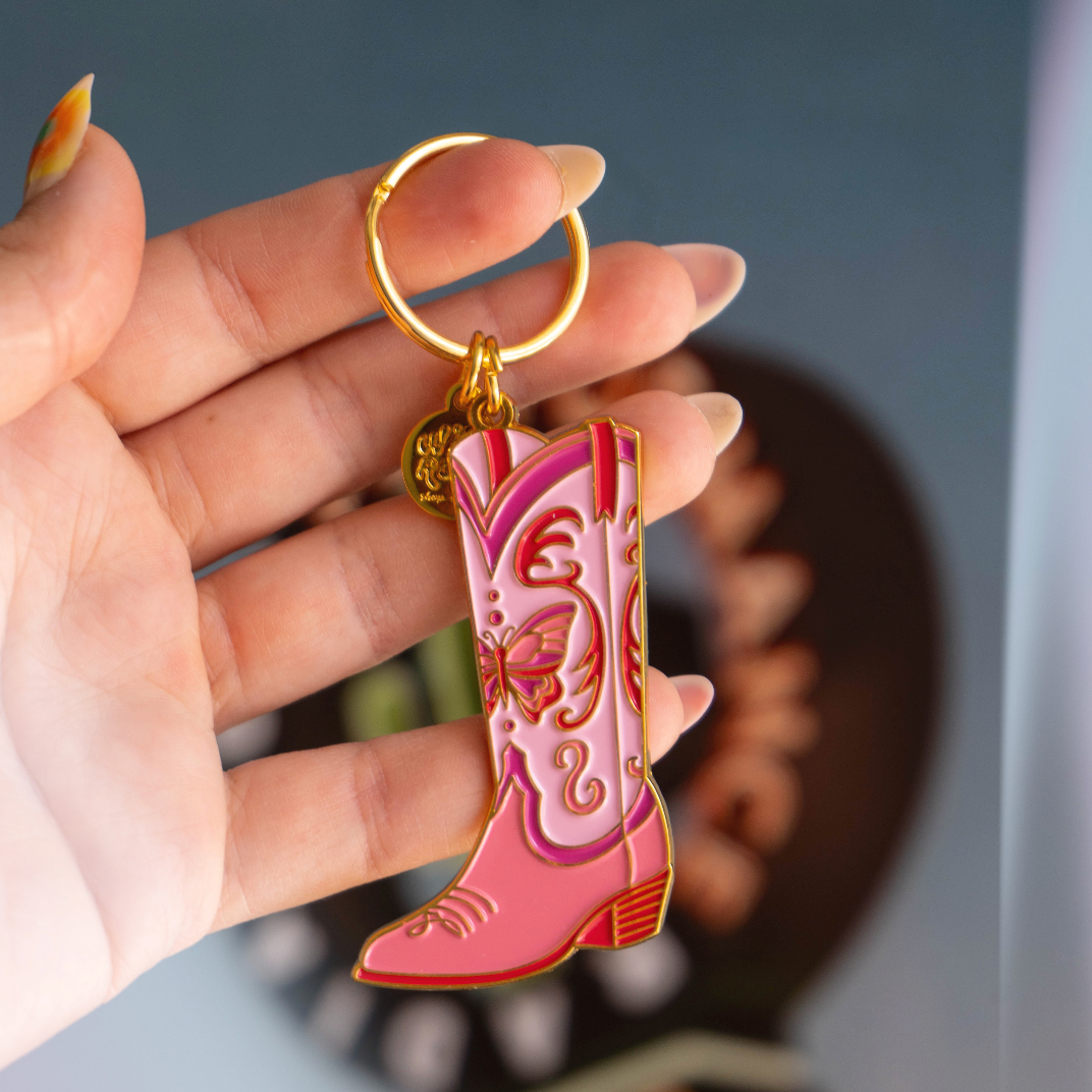 Load image into Gallery viewer, Cowgirl Boot Keychain