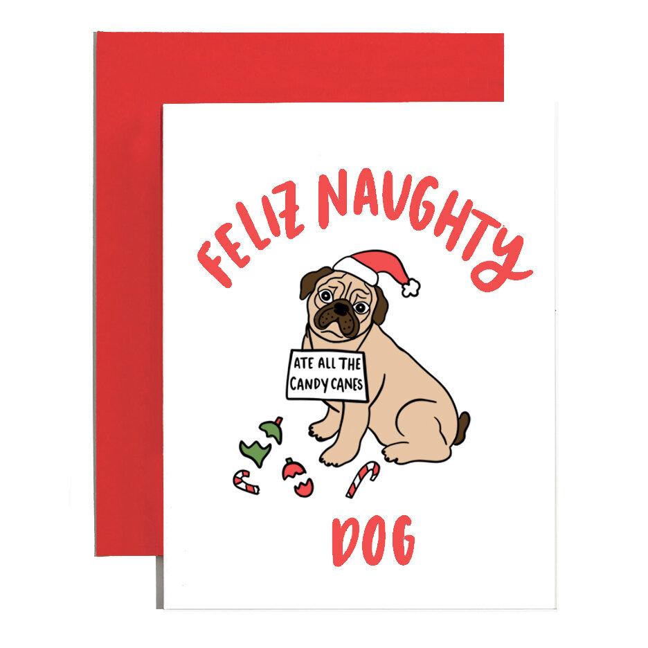 Load image into Gallery viewer, Feliz Naughty Dog Card