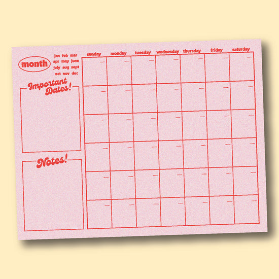 Monthly Notepad